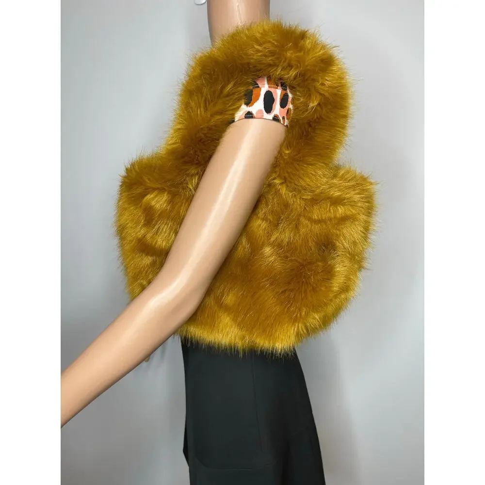 J. CREW Faux Fur Mini Tote Tan NWT - Picture 5 of 5